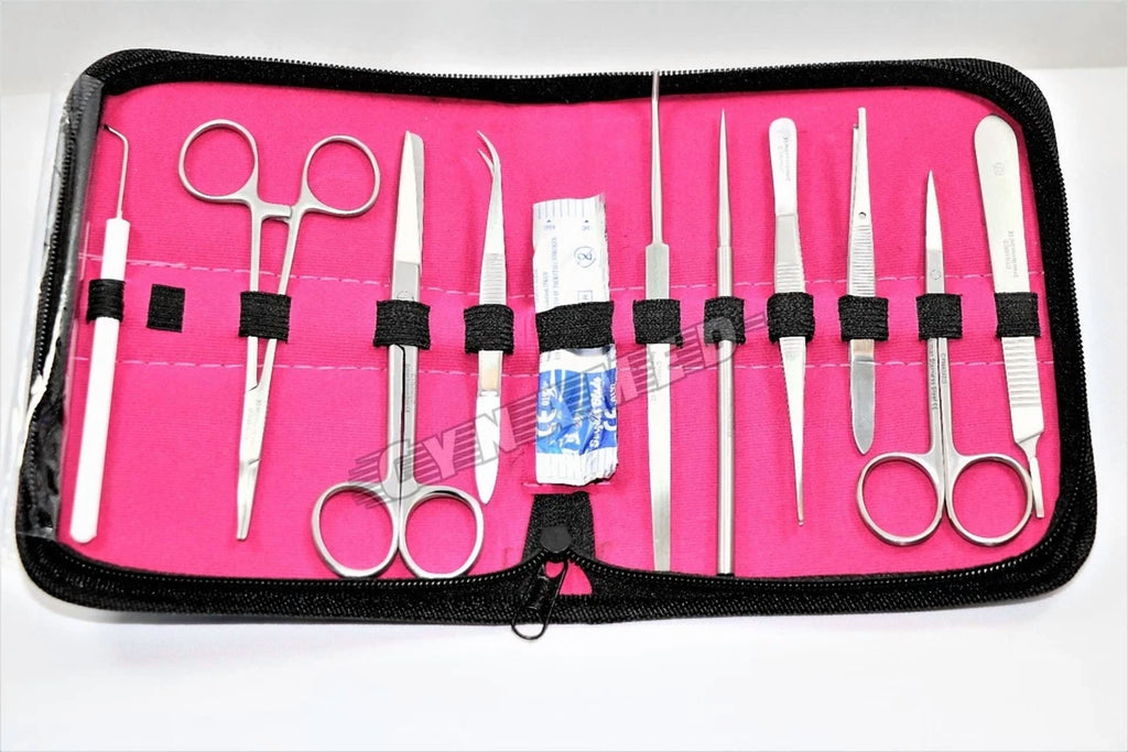 Fyna -Dissecting German Kit Of 11 Pcs, Scissors, Forceps, Blades, Needle, Probe Etc