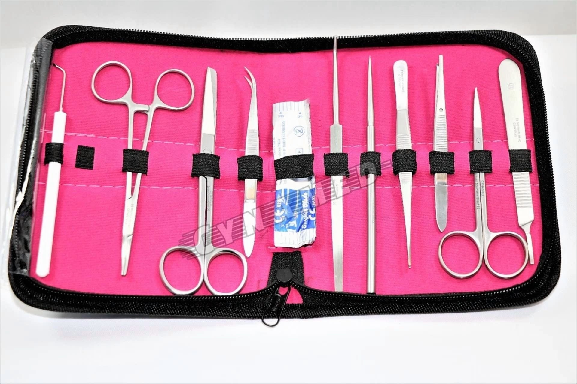 Fyna -Dissecting German Kit Of 11 Pcs, Scissors, Forceps, Blades, Needle, Probe Etc