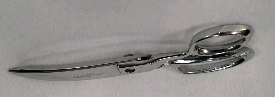 Clauss 8" Curved Blade Right Scissors/Shears 1328Kbr Hot Hammer Forged Vintage