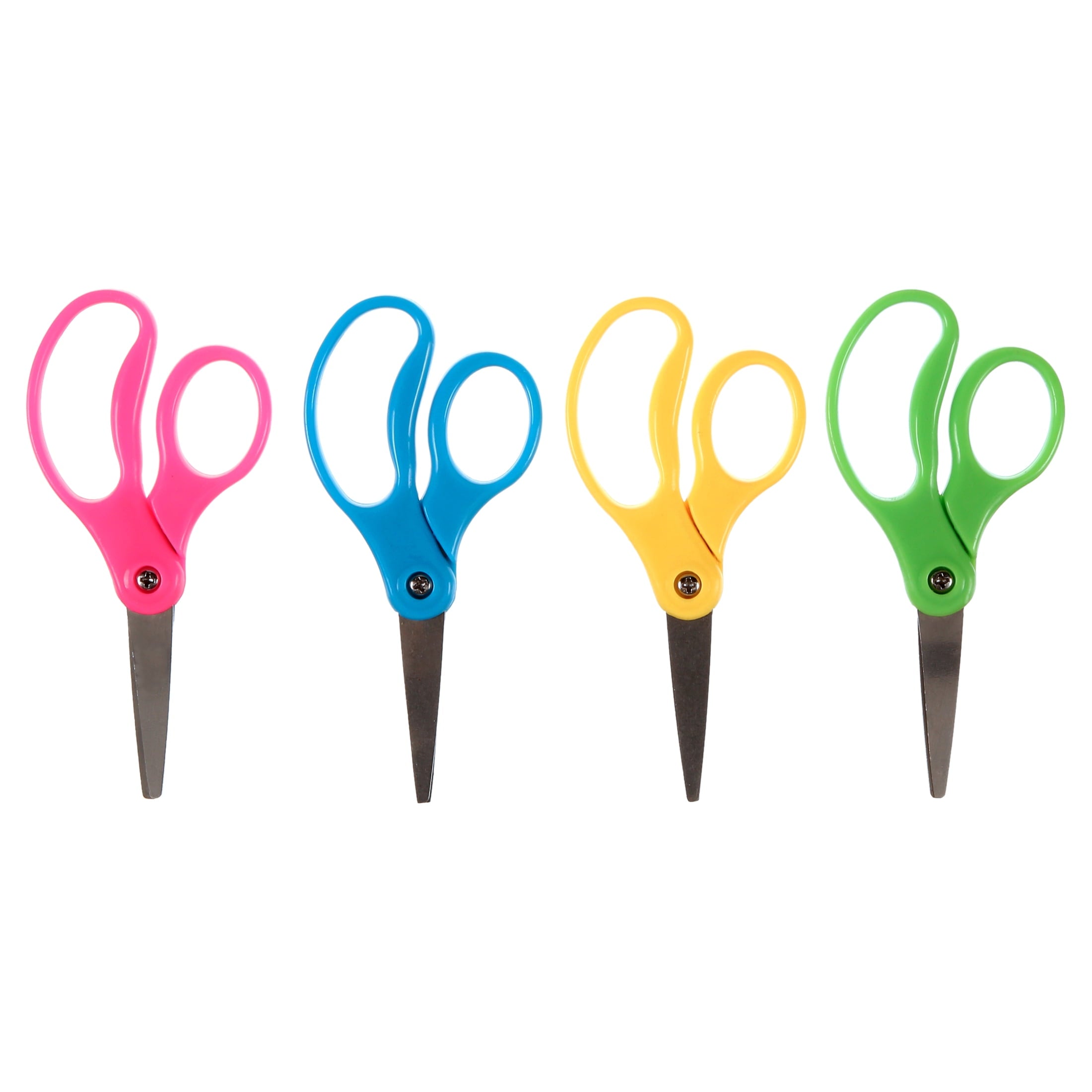 Westcott Kids Scissors, 5" Pointed, Assorted, 12/Pack, Preschool Educational Level.