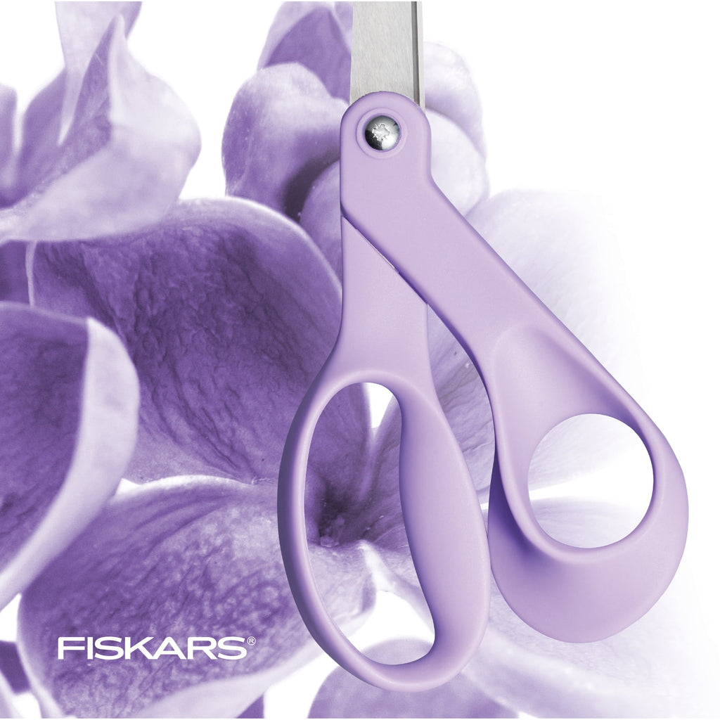 Fiskars Explore 8" Crafting and Fabric Scissors with Ergonomic Design, Ultra Lilac