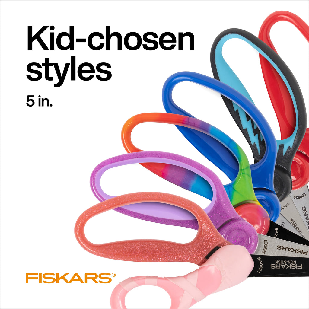 Fiskars 5" Pointed Kids Scissor Ages 4-7, Rainbow