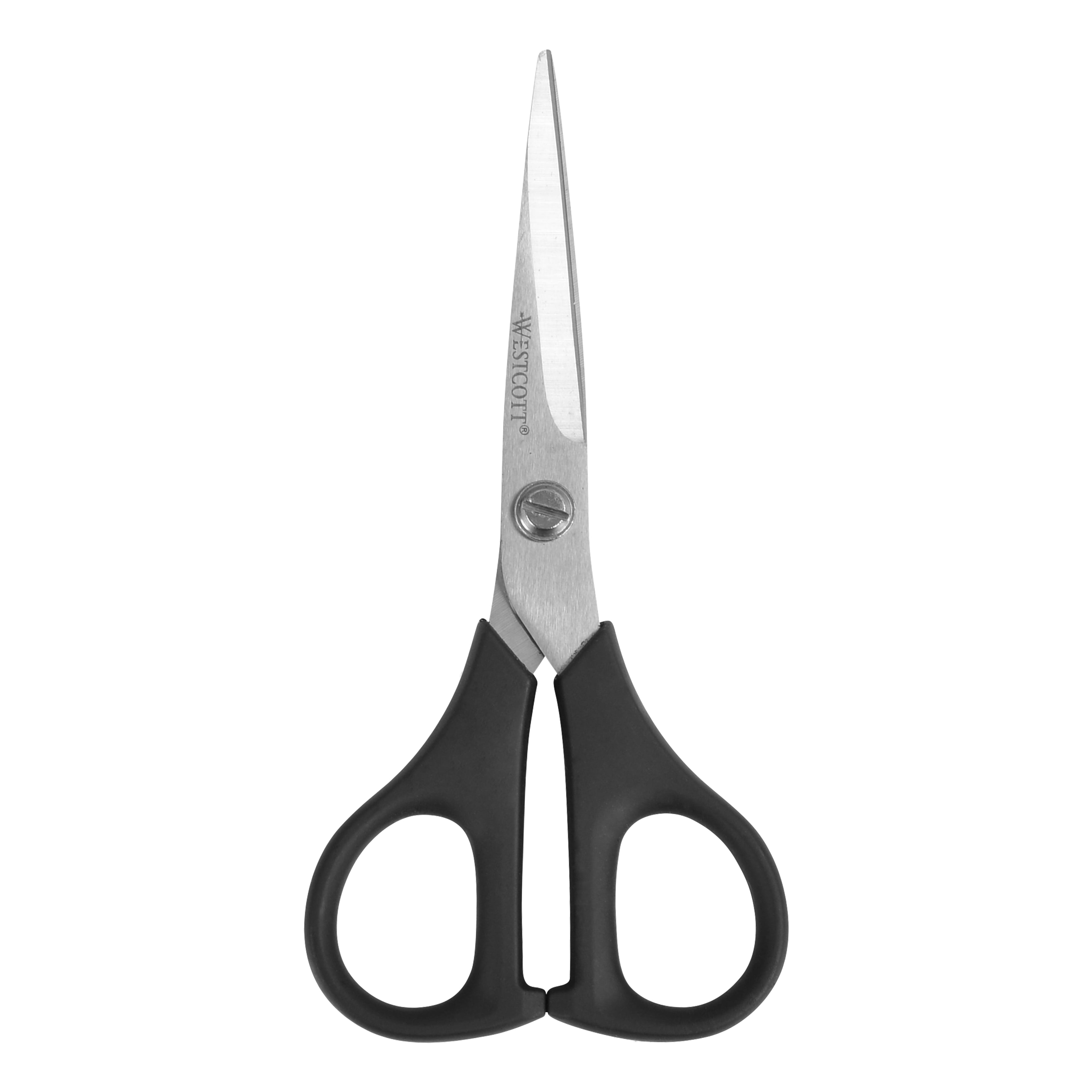 Westcott Multipurpose Scissors, All Purpose Plus, 8", Bent, 5", Straight, Black, for Office, 2-Piece