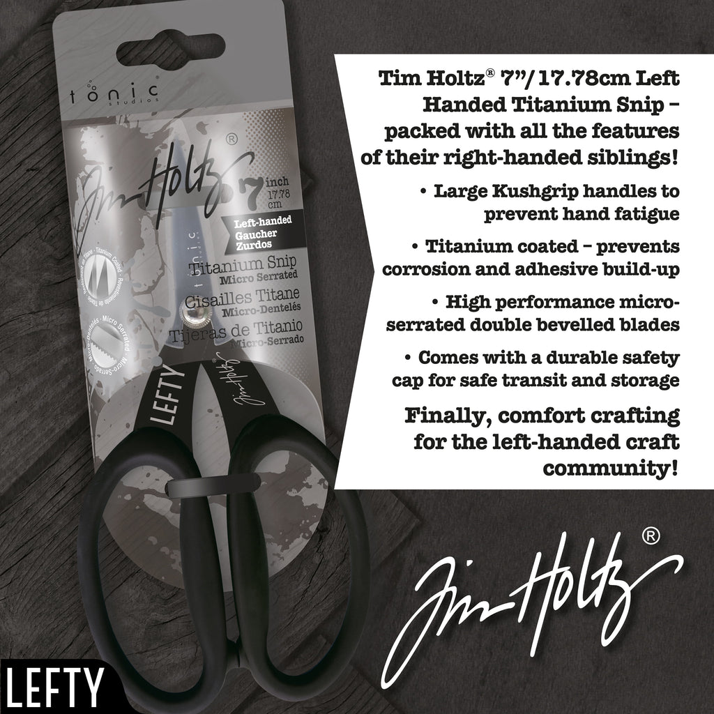 Tim Holtz Left Handed Micro Serrated Scissors 7"