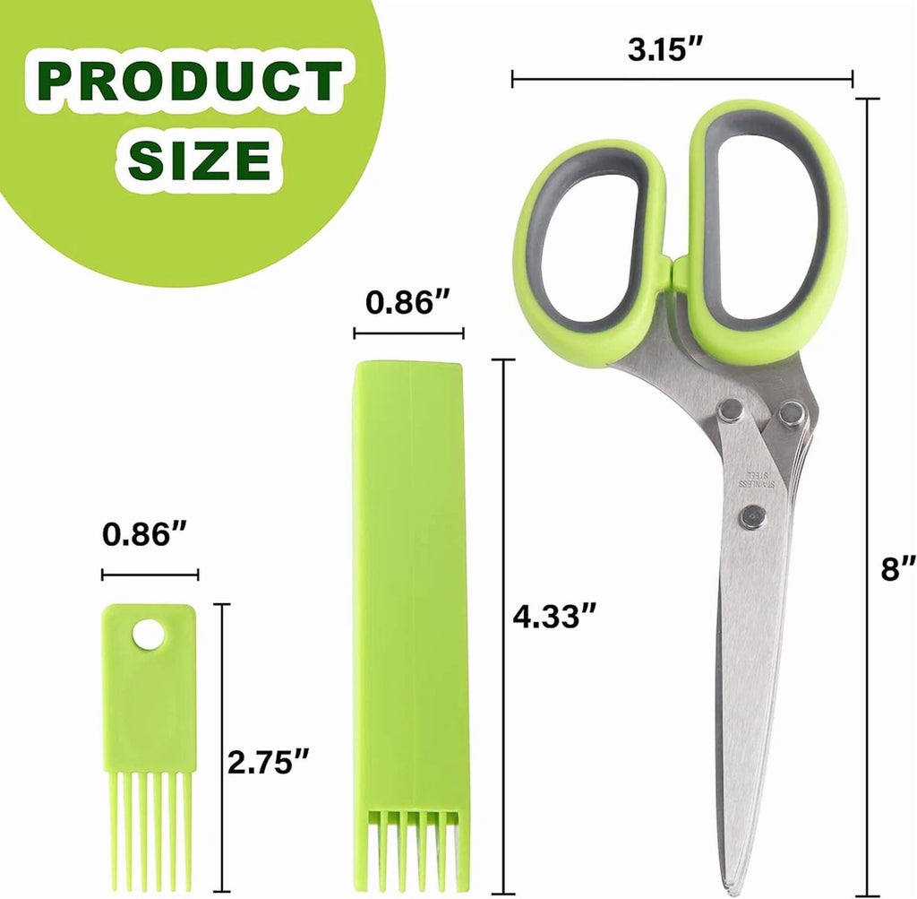 Herb Scissors Stainless Steel 5 Blade Kitchen Scissors, Dishwasher Safe, Tool