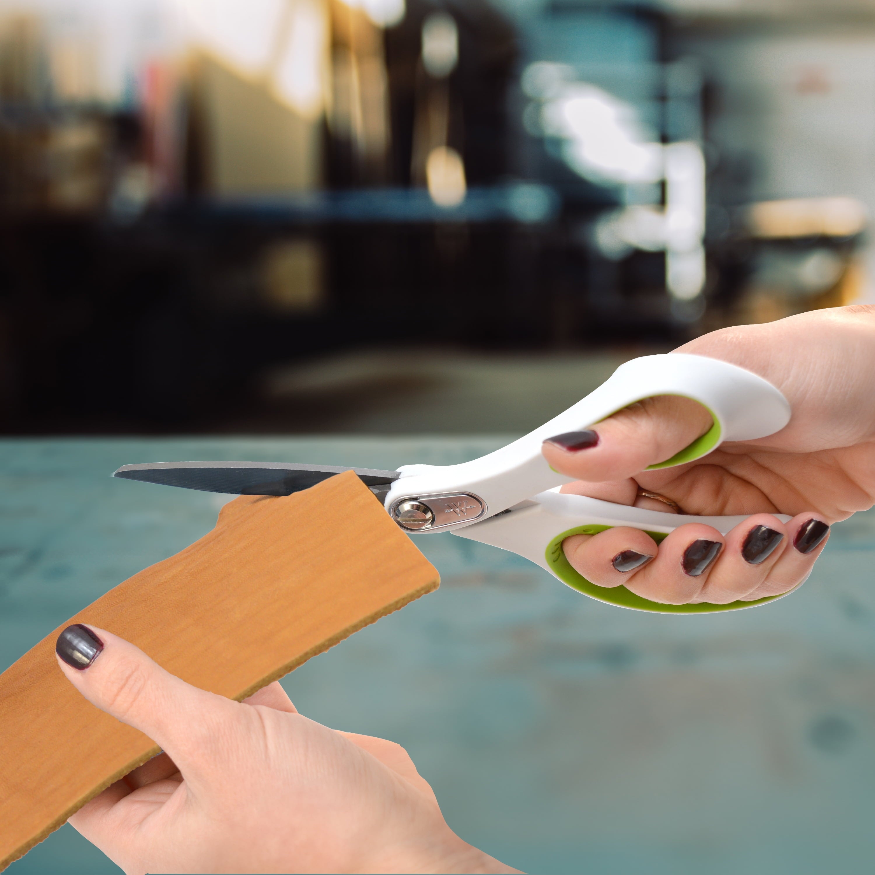 Westcott Carbo Titanium Straight Scissors, 8", Straight, for Office, High School Educational Level, White 1-Count