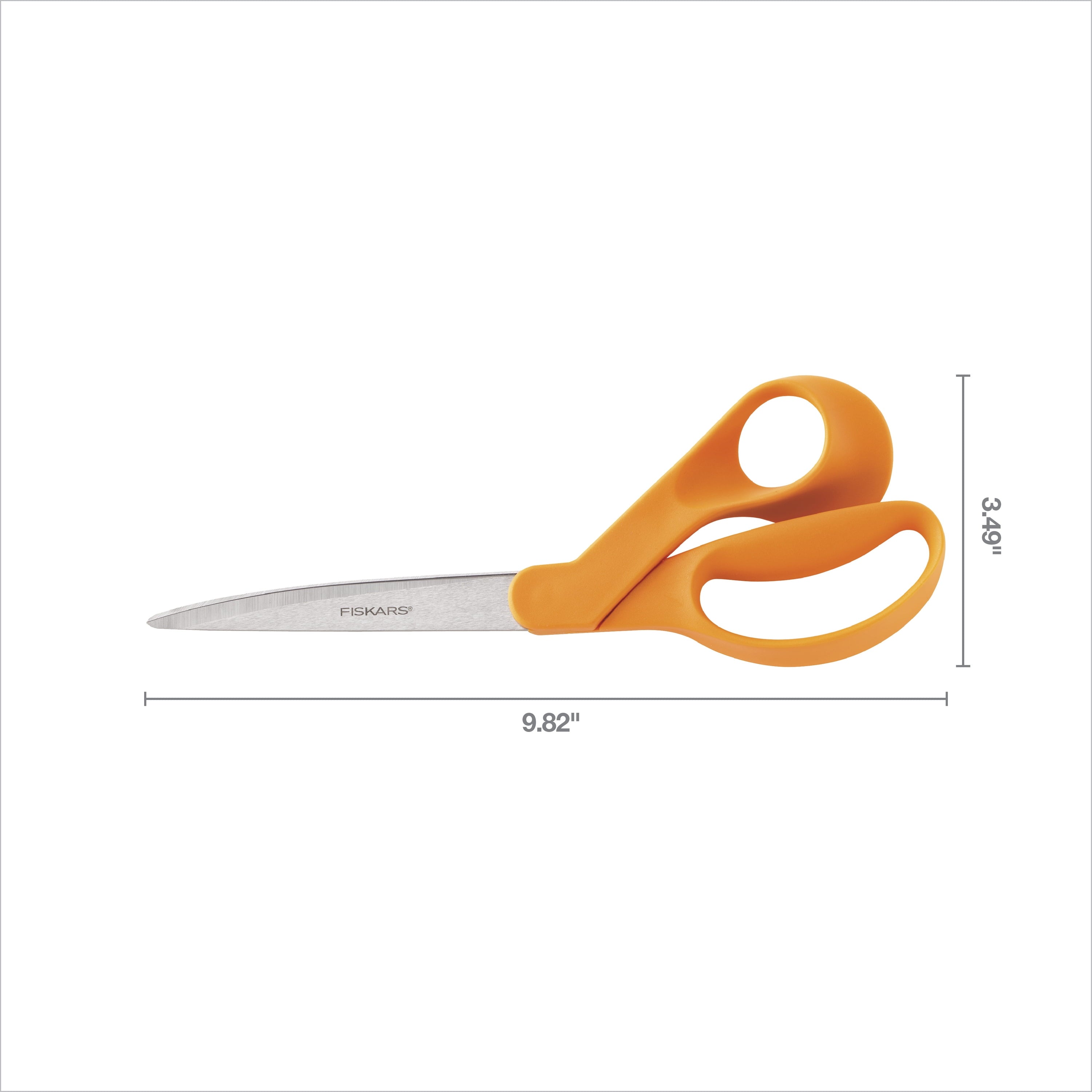 Fiskars Dressmaker Shears, 9", Pointed, All-Purpose Fabric Cutting, Orange