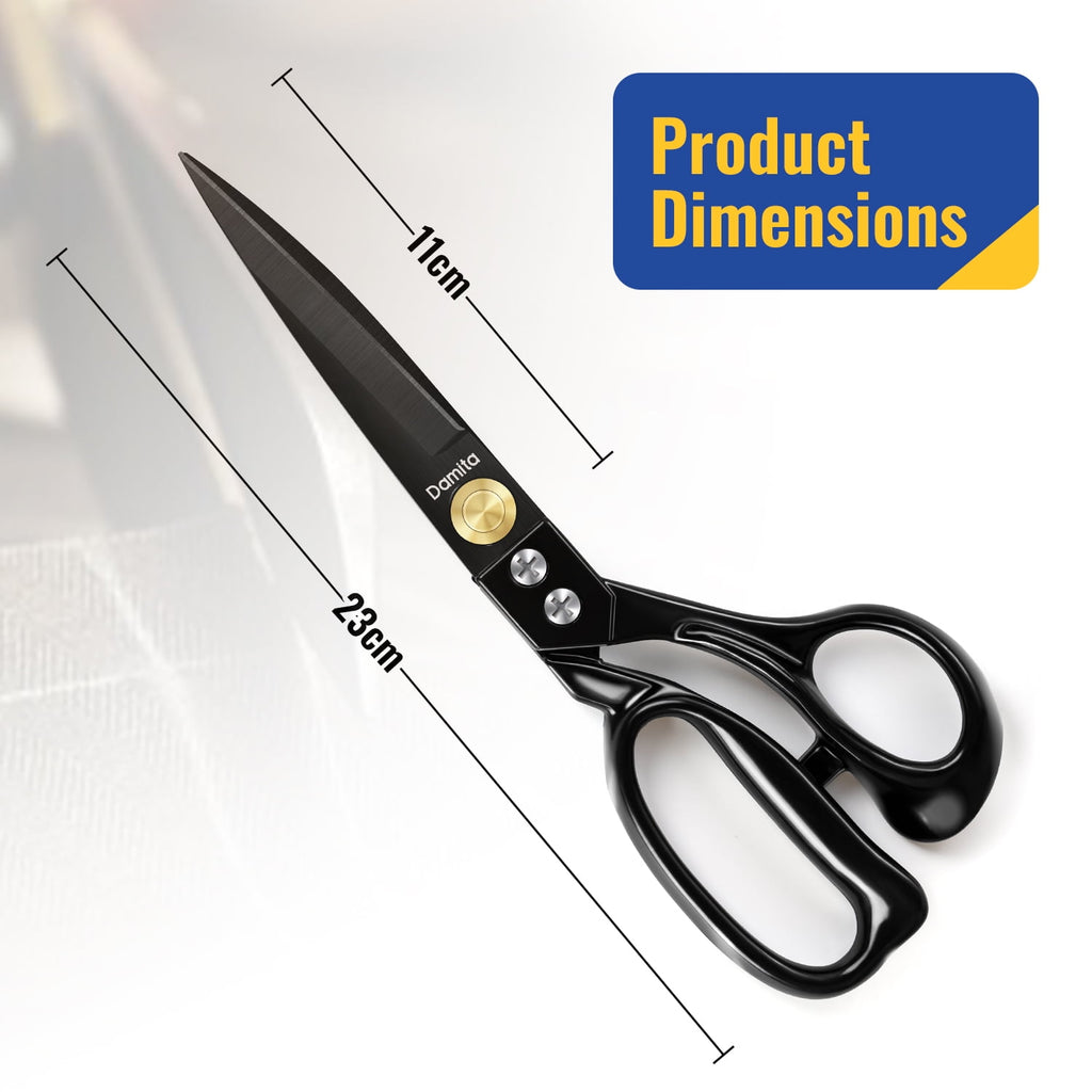 Damita Fabric scissors,9" Heavy Duty Sewing Scissors,Sharp Fabric Cutting Shears,Multi-purpose for Sewing,Embroidery,and Crafting