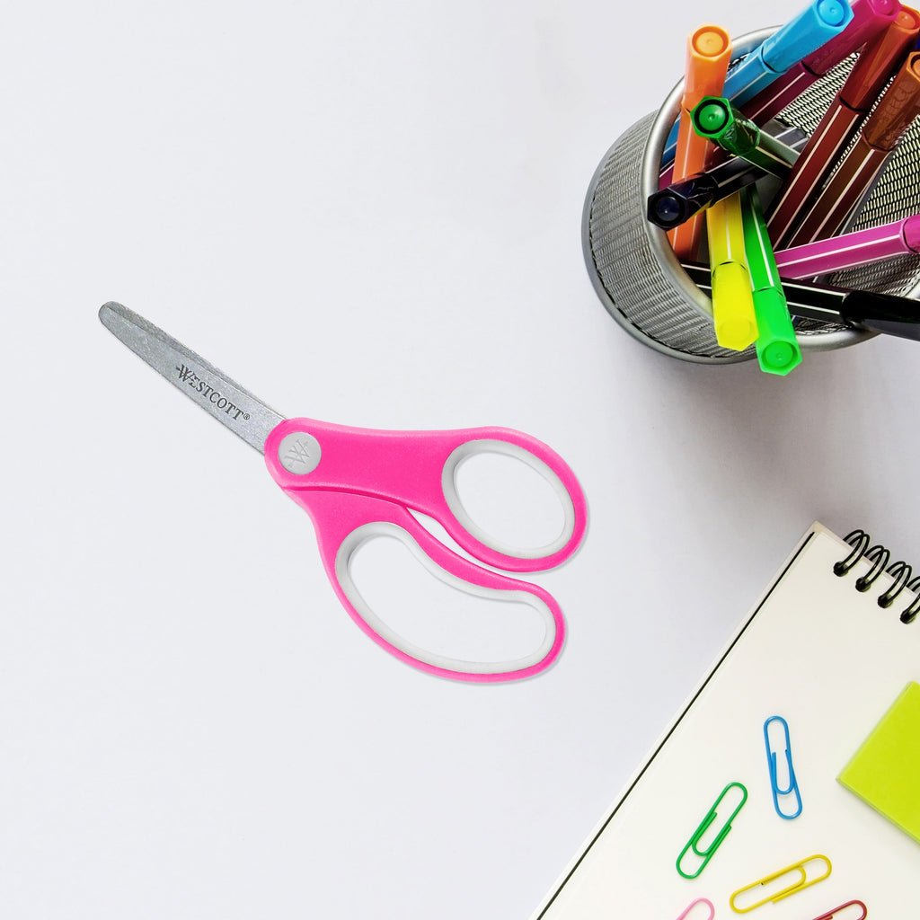 Westcott Kids Scissors, 5", Soft Handle, Multicolor, Preschool, 1-Count