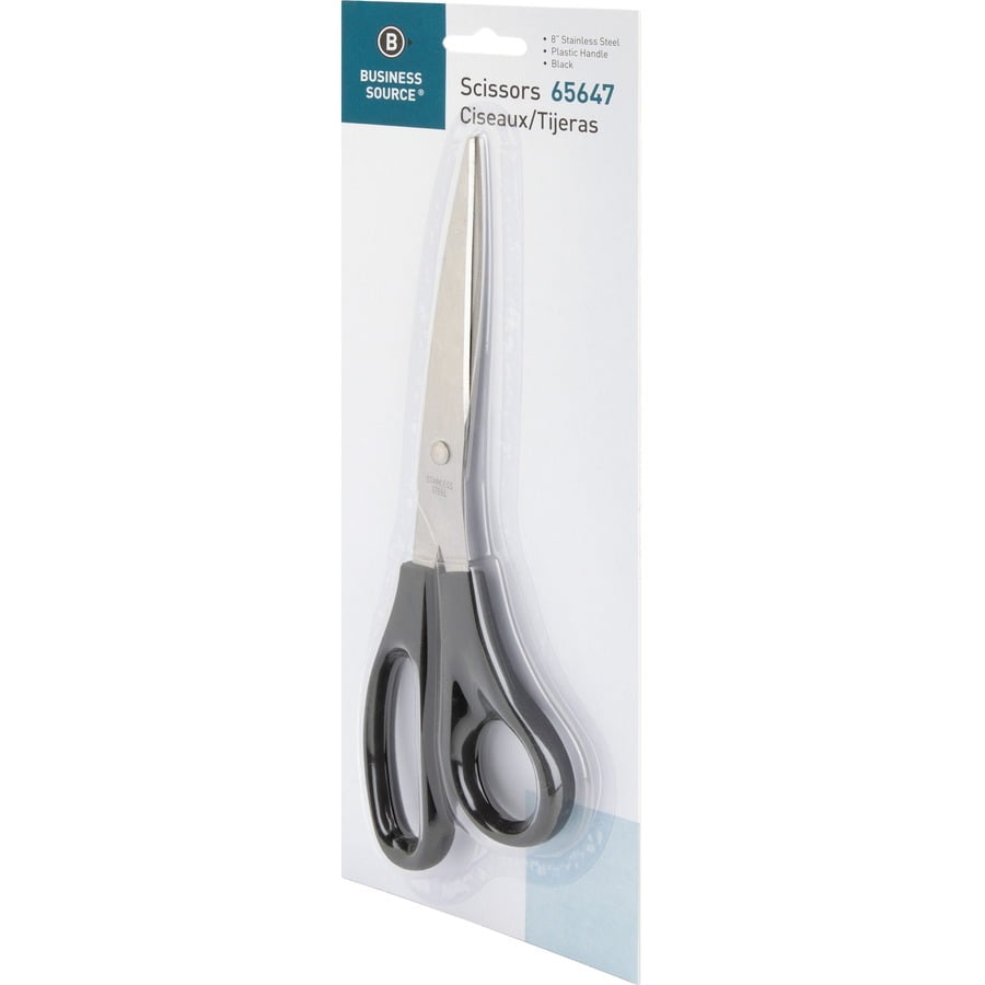 Business Source, BSN65647, Stainless Steel Scissors, 1 Each, Black