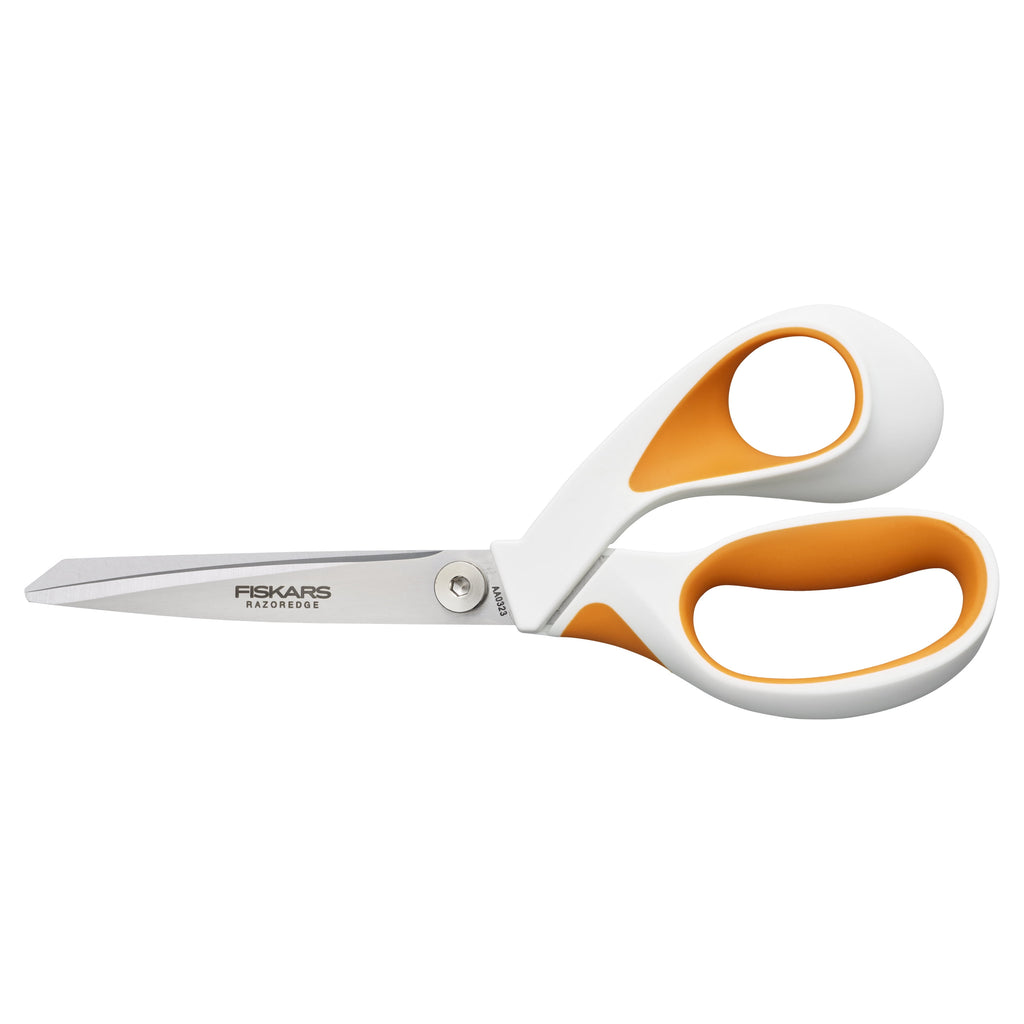 Fiskars 8" Razoredge Softgrip Fabric Scissors, Orange Shears
