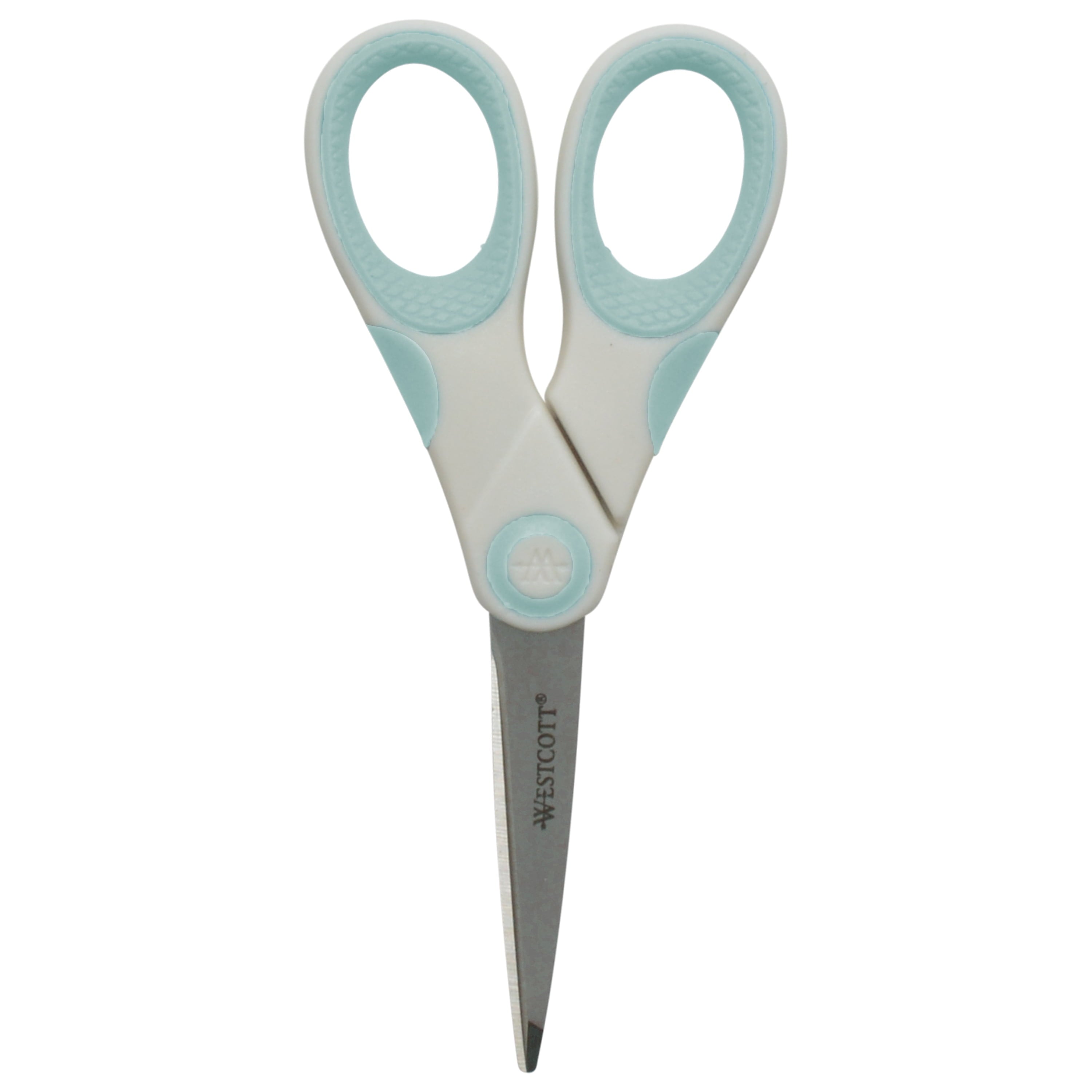 Westcott Carbo Titanium, Non-Stick Scissors, 5", for Craft, White/Blue, 1-Count
