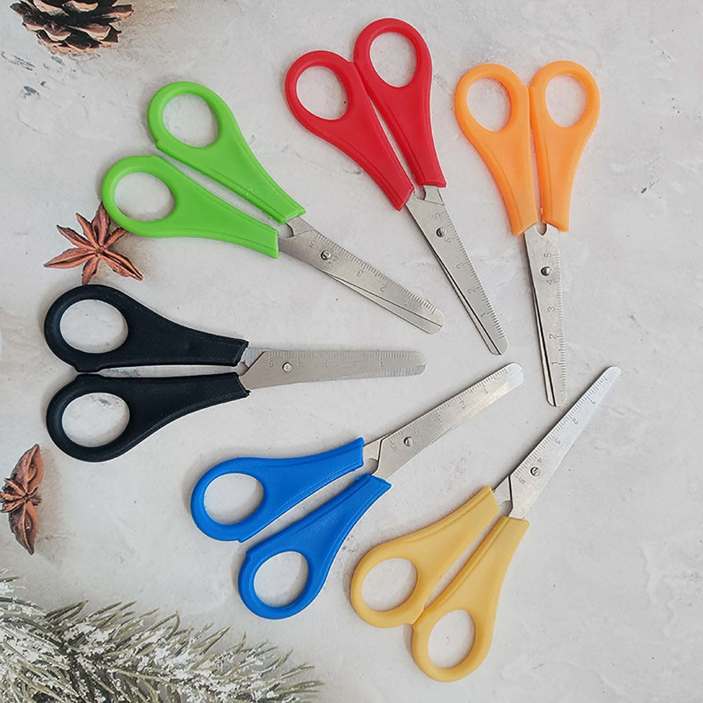 yulier Scissors 5" Student Ruler Scissors, Craft Scissors Small Scissors Blunt Tip Scissor for Office Home